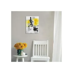 7Fisionart Decoración de pared de baño amarillo en lienzo_5