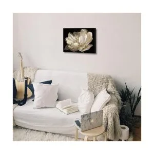 Decoración de baño negro Tulipán blanco sobre fondo_3