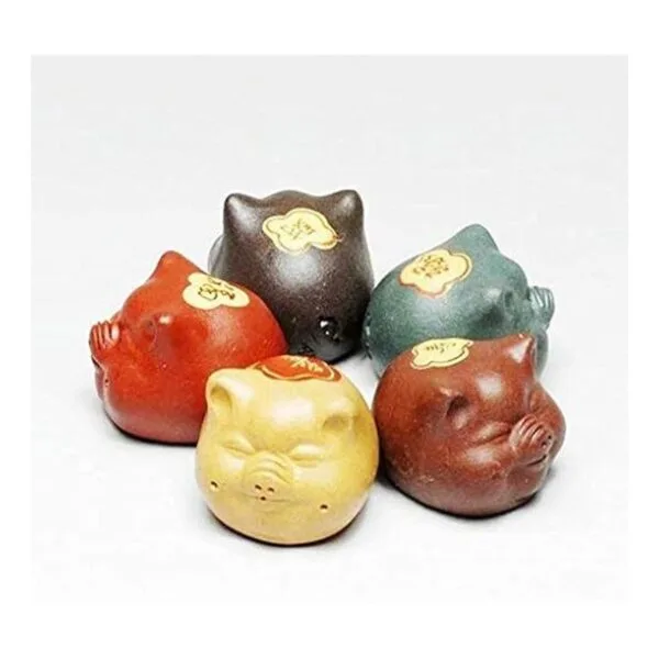 Yxhupot Yixing Tea Pet Chinese Zisha 5 piezas de cerdo_3