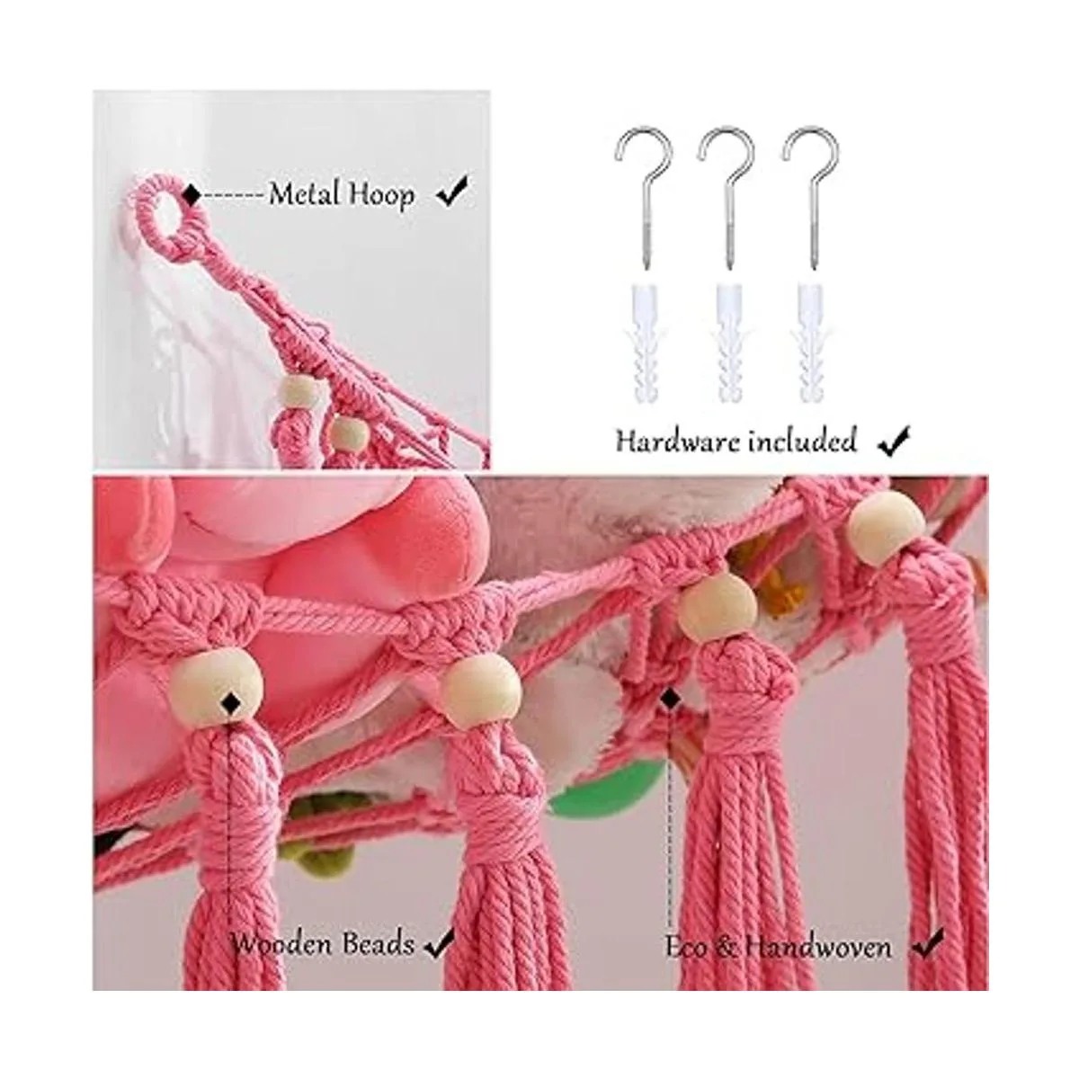 MAKEONEWO Hamaca de juguete de peluche para colgar hecha_3