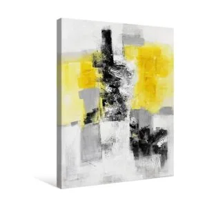 7Fisionart Decoración de pared de baño amarillo en lienzo_2