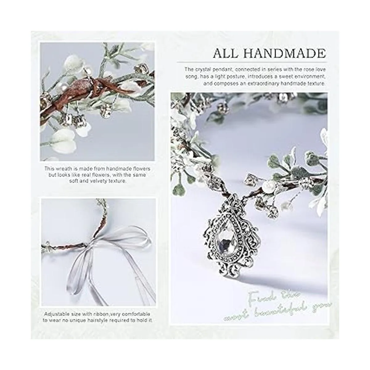 MOSTORY Corona de flores de eucalipto con joyas corona_6