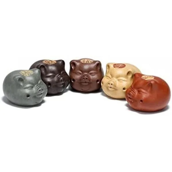 Yxhupot Yixing Tea Pet Chinese Zisha 5 piezas de cerdo_1