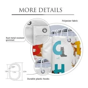 Coxila Bonita cortina de ducha ABC con patrón del_2