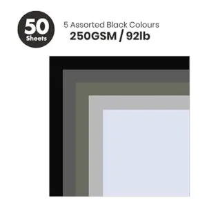 Papel grueso de cartulina de color negro y gris 50 hojas_2