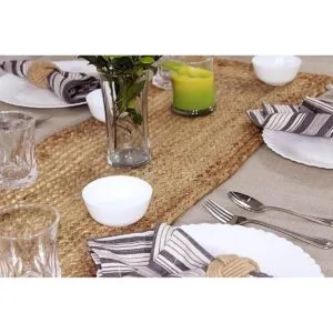 COTTON CRAFT Camino de mesa trenzado de yute cosecha_5