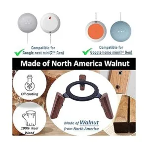 Soporte de madera real para Google Home Mini mesa de_3