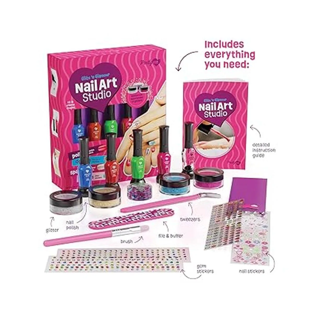 Nail Art Studio para niñas Kit de esmalte de uñas para_4