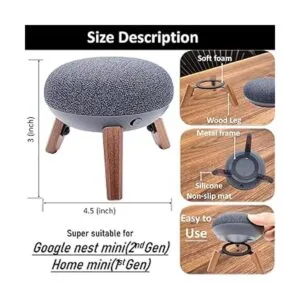 Soporte de madera real para Google Home Mini mesa de_2