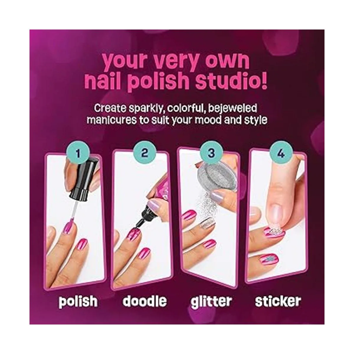 Nail Art Studio para niñas Kit de esmalte de uñas para_5