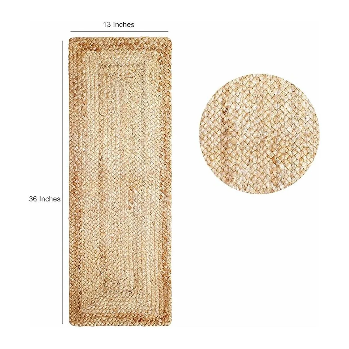 COTTON CRAFT Camino de mesa trenzado de yute cosecha_3