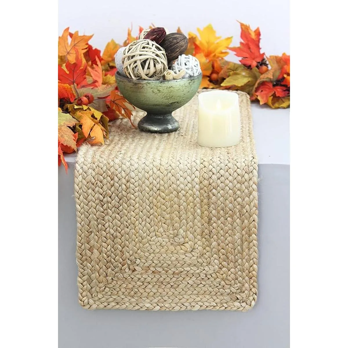 COTTON CRAFT Camino de mesa trenzado de yute cosecha_6