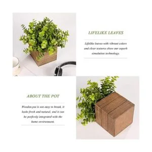 Vlorart Paquete de 2 plantas falsas pequeñas de plástico_4