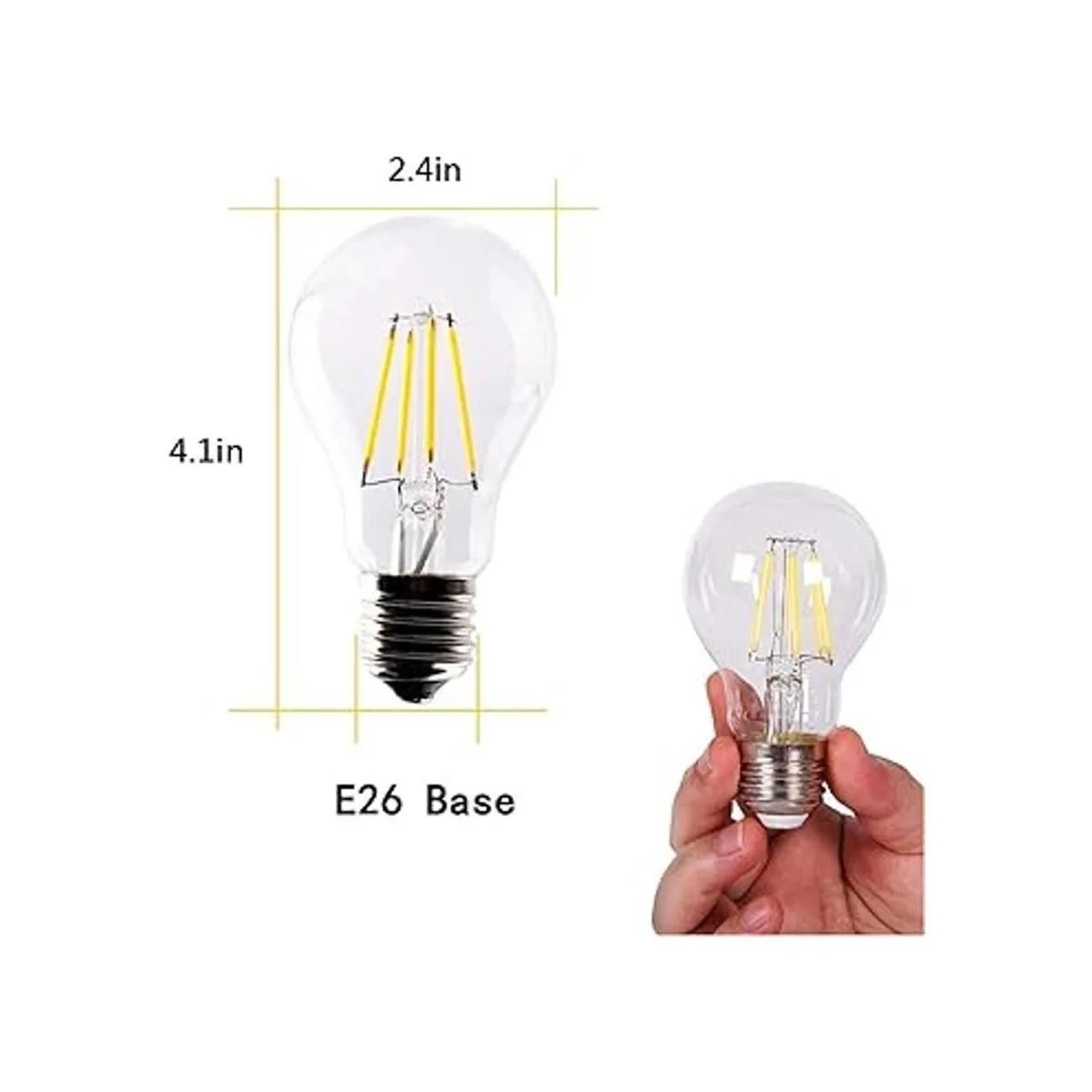 MD Lighting Lote de 4 bombillas LED A19A60 color_2