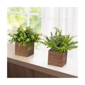 Vlorart Paquete de 2 plantas falsas pequeñas de plástico_6