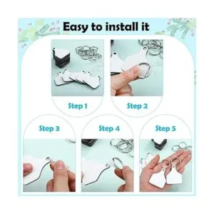 30 llaveros de sublimación de oreja de vaca en blanco_3