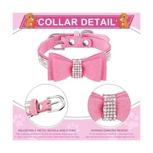 6 collares de cachorro para niña collar de perro rosado_3