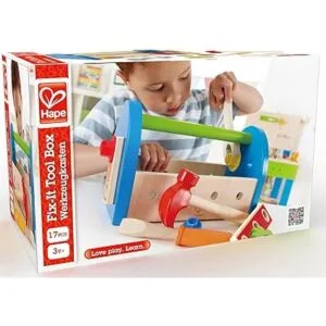Caja de herramientas Hape de madera del niño y juego de_6
