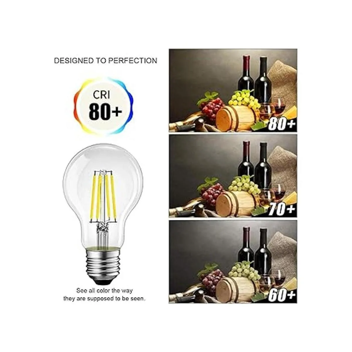 MD Lighting Lote de 4 bombillas LED A19A60 color_4