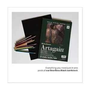 Papel grueso de cartulina de color negro y gris 50 hojas_6