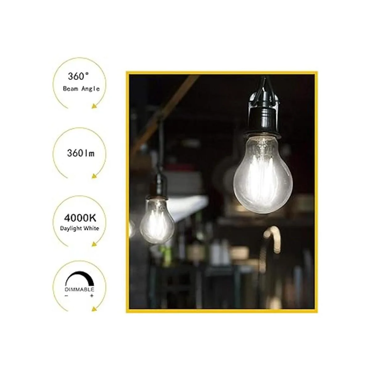 MD Lighting Lote de 4 bombillas LED A19A60 color_3