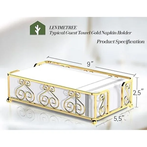 LEVIMETREE Toallero dorado para invitados bandeja de_3