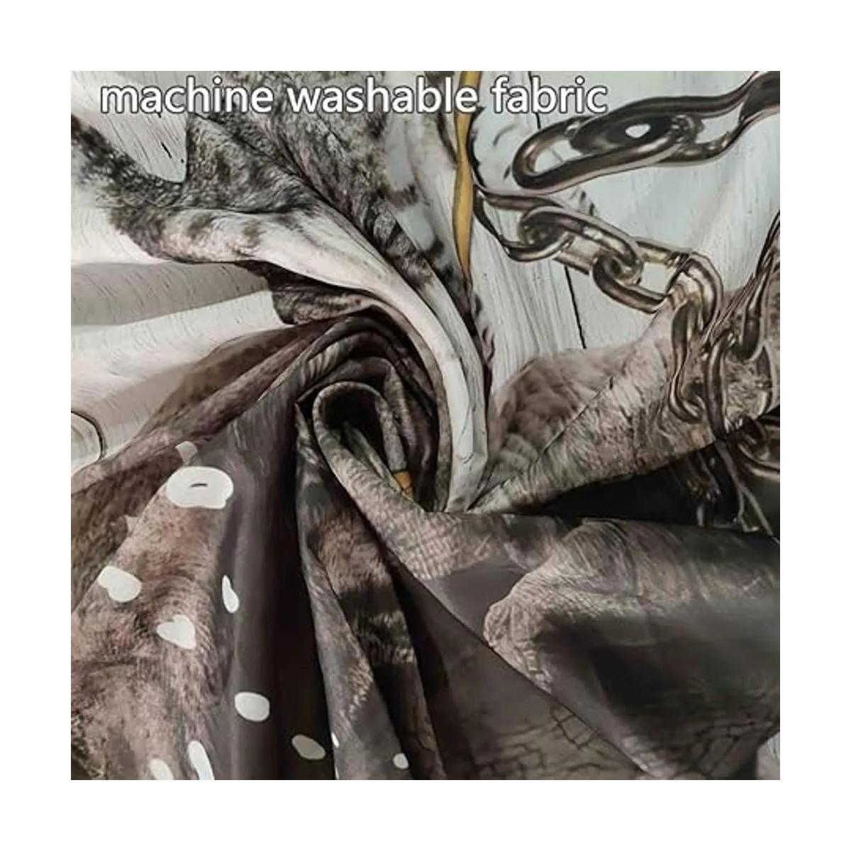 Divertida cortina de ducha de gato diseño de dinosaurio_6