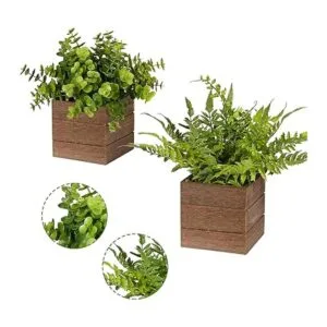 Vlorart Paquete de 2 plantas falsas pequeñas de plástico_3