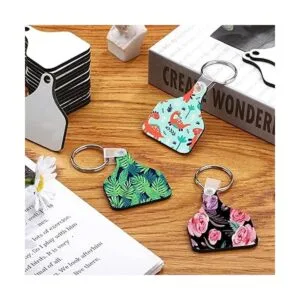 30 llaveros de sublimación de oreja de vaca en blanco_5