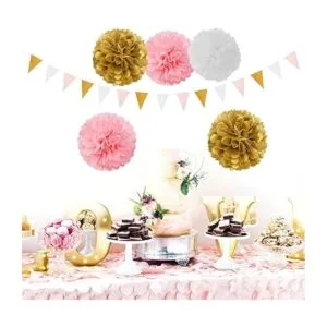 Decoraciones de fiesta de cumpleaños de niña de oro rosa y_6