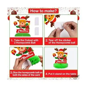 Decoraciones de Navidad de panal para mesa paquete de 8_6