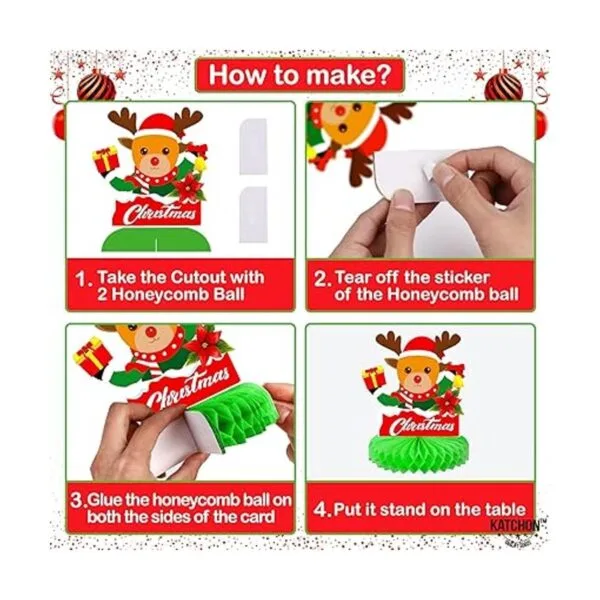 Decoraciones de Navidad de panal para mesa paquete de 8_6