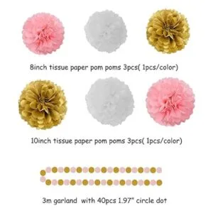 Decoraciones de fiesta de cumpleaños de niña de oro rosa y_4