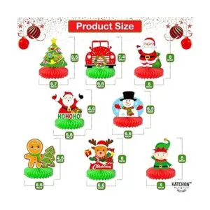 Decoraciones de Navidad de panal para mesa paquete de 8_4