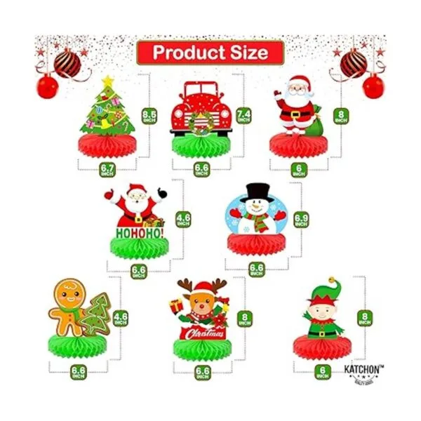 Decoraciones de Navidad de panal para mesa paquete de 8_4