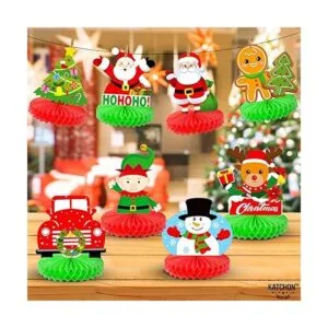 Decoraciones de Navidad de panal para mesa paquete de 8_2