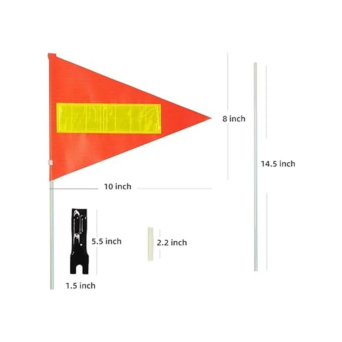 2 juegos de banderas de bicicleta con poste 6 pies de_2
