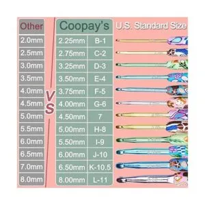 Coopay Ganchos de ganchillo cálidos juego de ganchos de_7