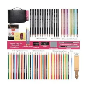 Kit de dibujo 78 lápices de grafito de acuarela de color_2