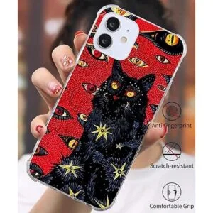 Funda para teléfono psicodélico Hippie Cat compatible con_3