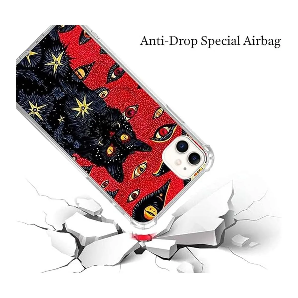 Funda para teléfono psicodélico Hippie Cat compatible con_2