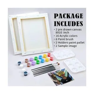 VOCHIC Kit de pintura en lienzo predibujado para parejas_5