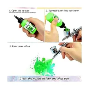 Pintura para aerógrafo kit de pintura acrílica de 20_3