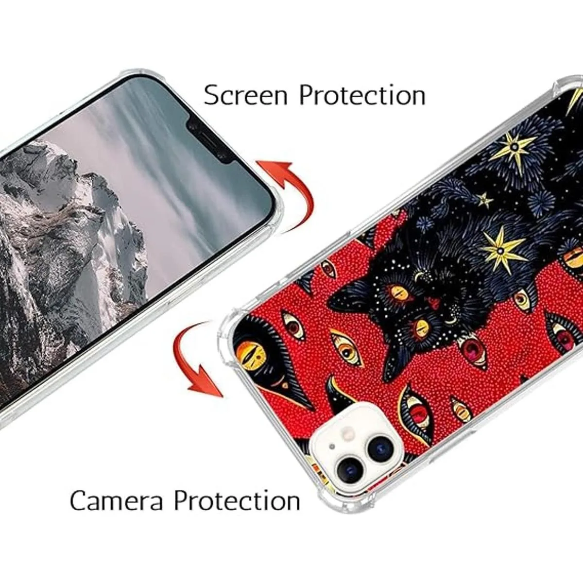 Funda para teléfono psicodélico Hippie Cat compatible con_4