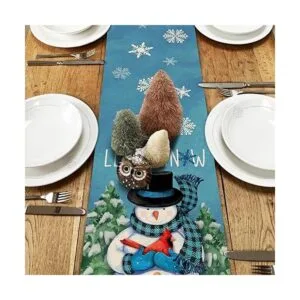 Seliem Camino de mesa de verano con hojas de palmeras_6