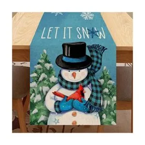 Seliem Camino de mesa de verano con hojas de palmeras_1