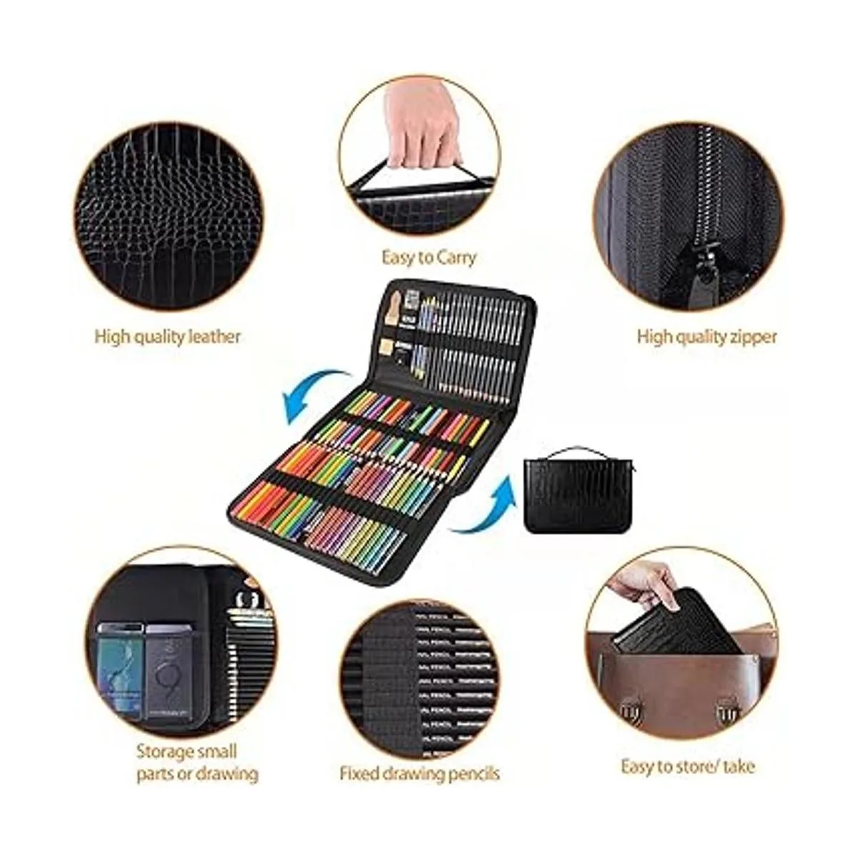 Kit de dibujo 78 lápices de grafito de acuarela de color_6