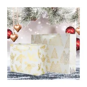 UNIQOOO 12 bolsas de regalo de Navidad doradas metálicas_4