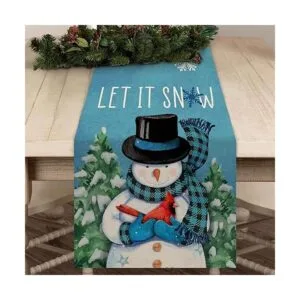 Seliem Camino de mesa de verano con hojas de palmeras_4