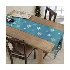 Seliem Camino de mesa de verano con hojas de palmeras_5